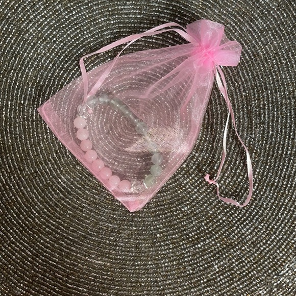 Rose Quartz Green Fluorite Heart Renewal Bracelet - Picture 4 of 4